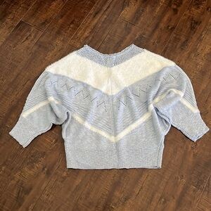 Floryday Crocheted Faux Fur Dolman Sweater